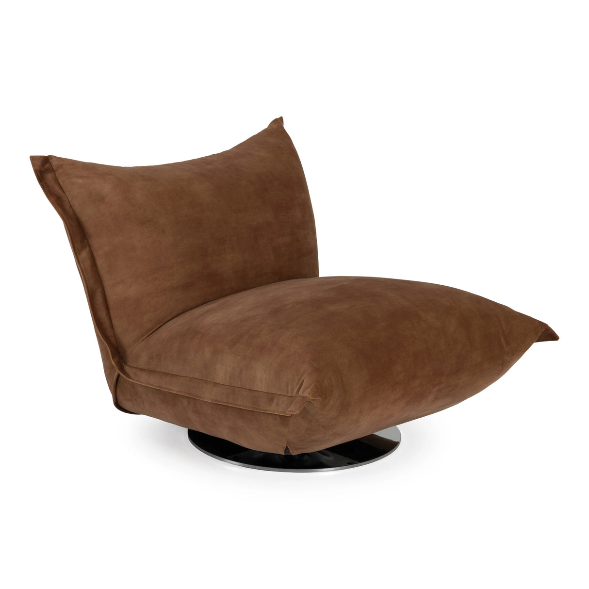 Hagen - Modern Camel Velvet + Chrome Swivel Accent Chair