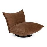 Hagen - Modern Camel Velvet + Chrome Swivel Accent Chair