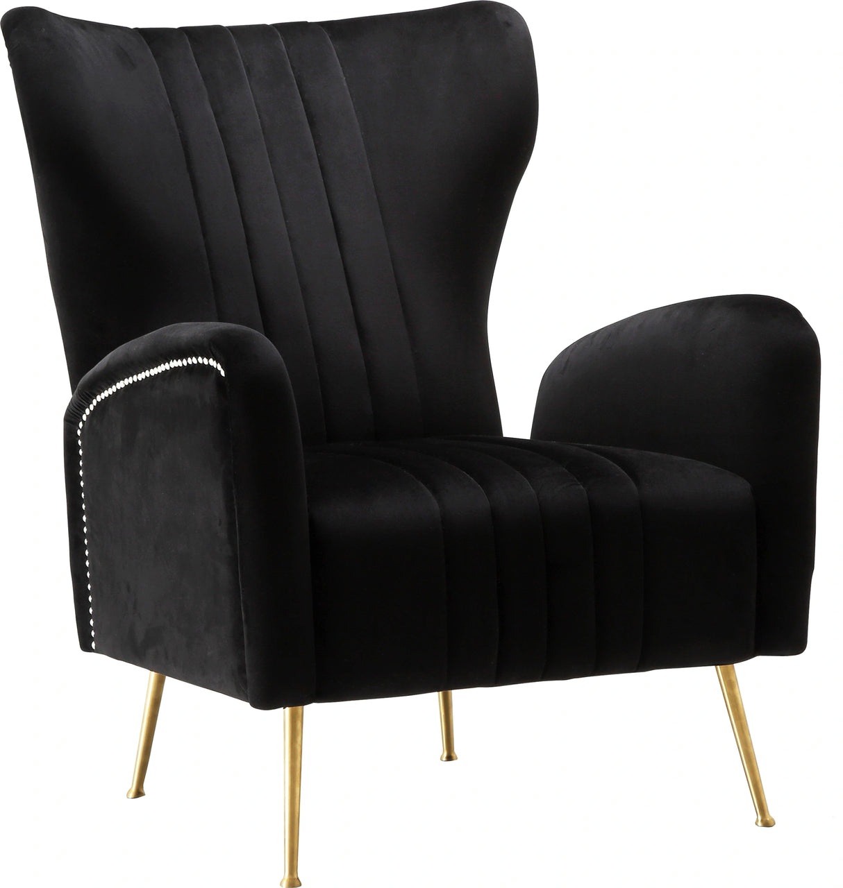Opera Black Velvet Accent Chair
