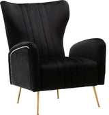 Opera Black Velvet Accent Chair