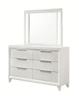Crown Mark Furniture Cressida 6 Drawer Dresser in White