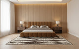 Harris + Roma - Modern Brown Fabric + Walnut 4-Piece Bedroom Set