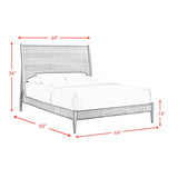 Malibu Bedroom Set with 2 Nightstands in Walnut