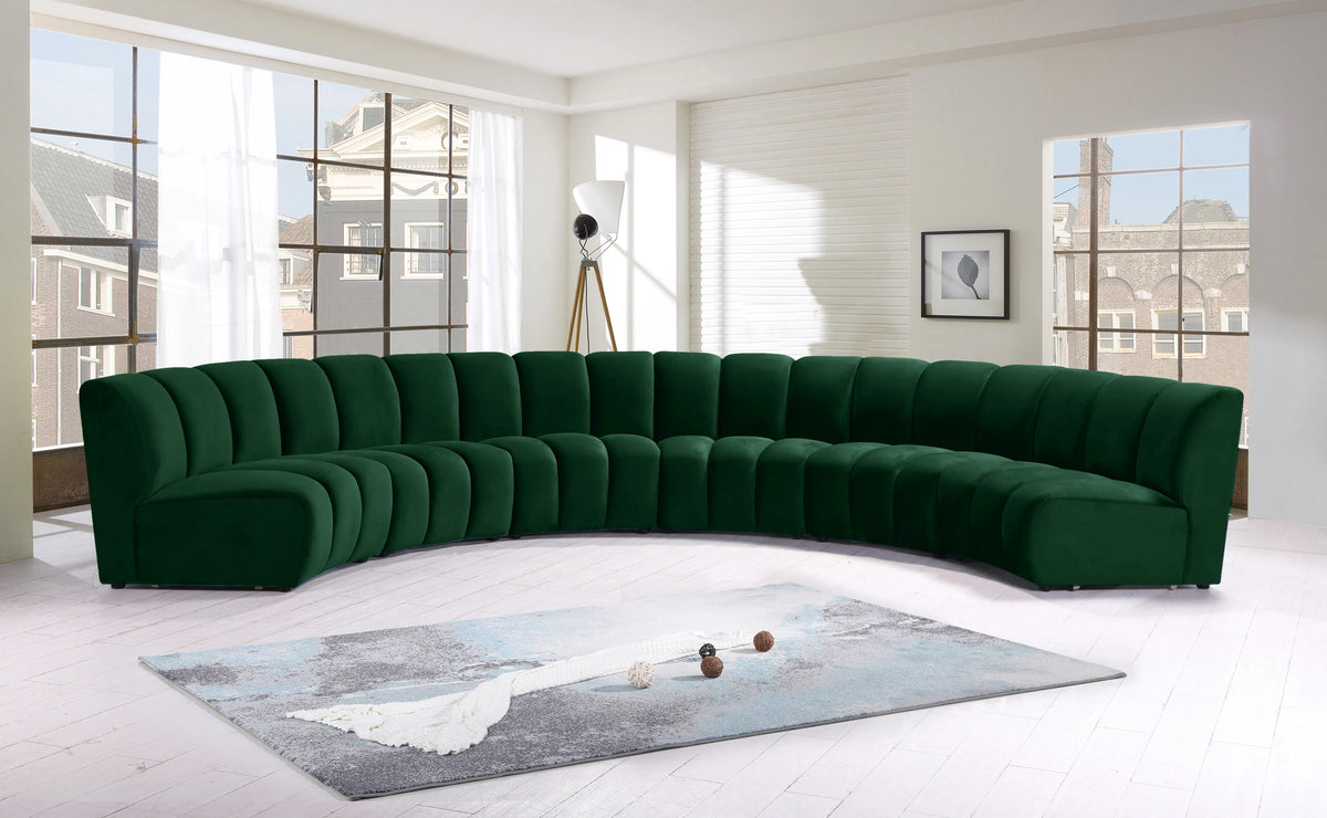 Infinity Green Velvet 6pc. Modular Sectional