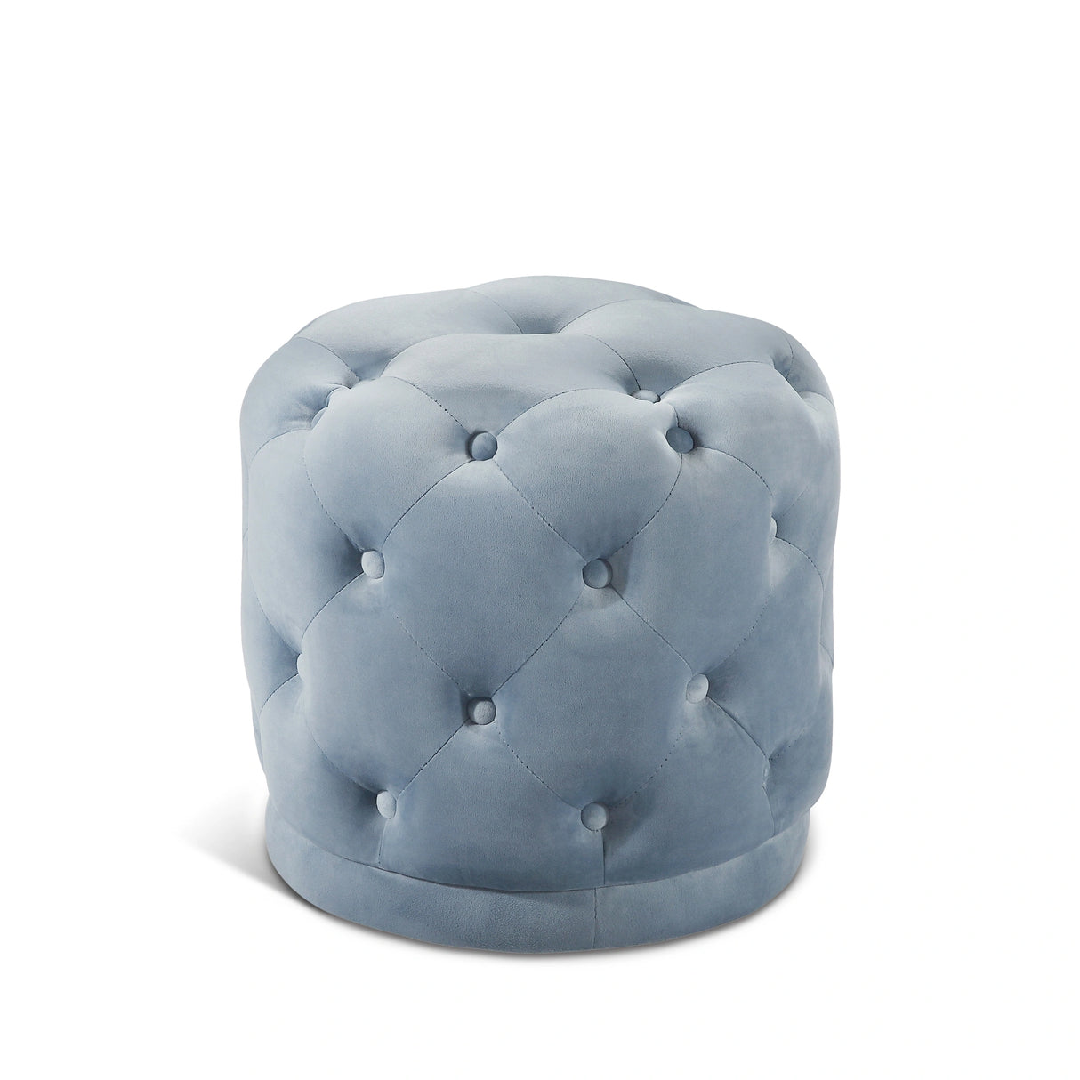 Harper Sky Blue Velvet Ottoman/Stool