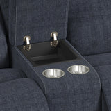 Striker Loveseat w/Console in Bristol Cobalt