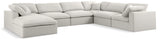 Serene Cream Linen Fabric Deluxe Cloud Modular Sectional