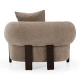 Arnaud - Modern Tan Fabric + Brown Oak Accent Chair