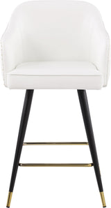 Barbosa White Faux Leather Counter/Bar Stool