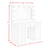 Amia Complete Dressing Table with Lightbulbs