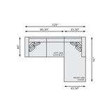 Helena Fabric Sectional Metal Foot
