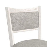 Rogen Rustic Swivel Bar Stool with Grey Fabric in Rustic White (2 Per Carton)