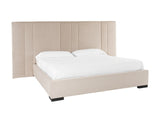 Penelope + Aspen - Modern Beige Velvet + Brown Ash Bedroom Set