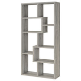 Theo 10-shelf Bookcase Weathered Grey