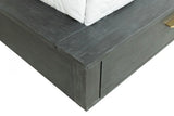 Manchester- Contemporary Platform Dark Grey Bed with Two Nightstands