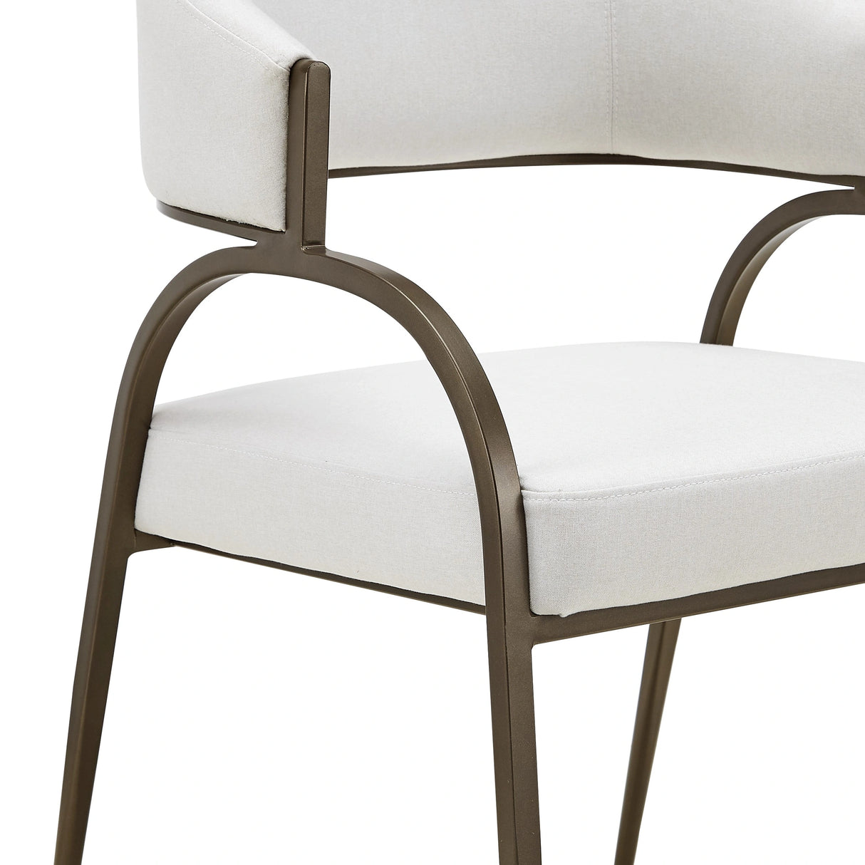 Hudson - Modern Off-White Fabric + Bronze Dining Chair