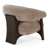 Kirby - Modern Tan Fabric + Brown Oak Accent Chair