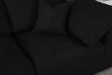 Serene Black Linen Fabric Deluxe Cloud Modular Sofa