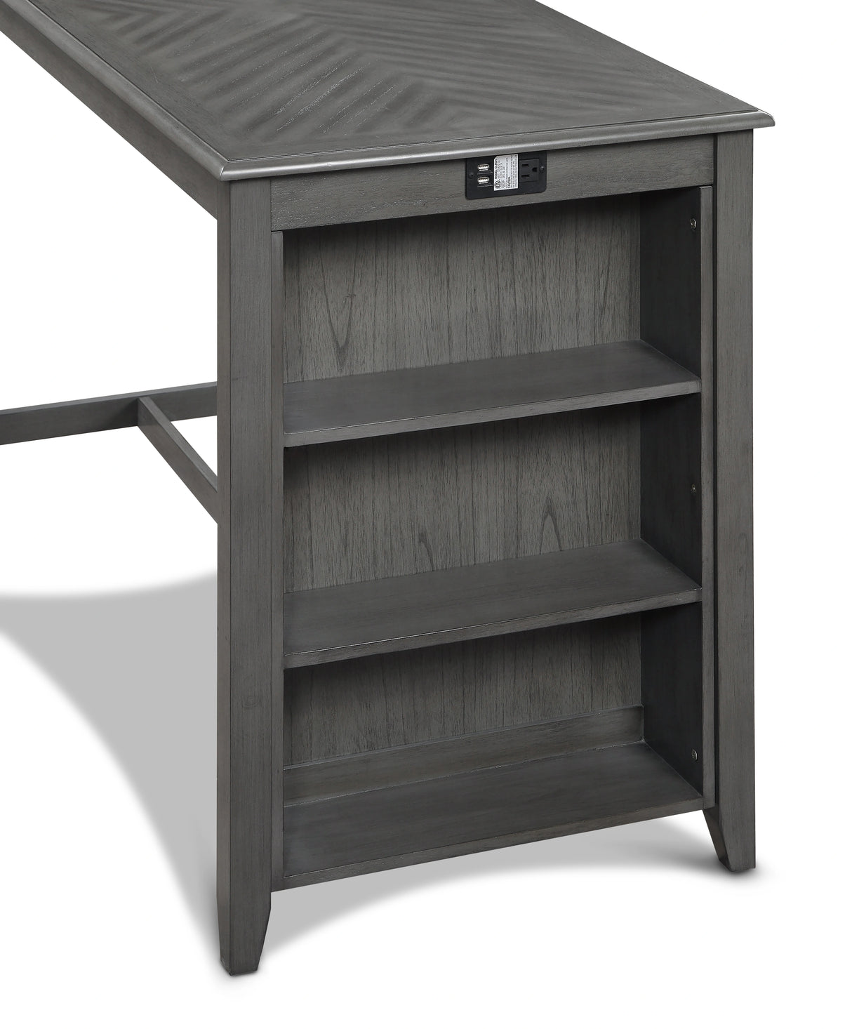 AMY 60" COUNTER TABLE+CHAIRS W/STG (5 PCS) -GRAY