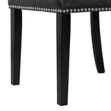 Francesca White Marble Rectangular 5PC Dining Set-Table & Four Black PU Chairs