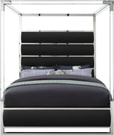 Encore Black Faux Leather Queen Bed (4 Boxes)