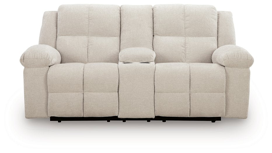 Orlen Reclining Loveseat with Console - galleria furniture outlet
