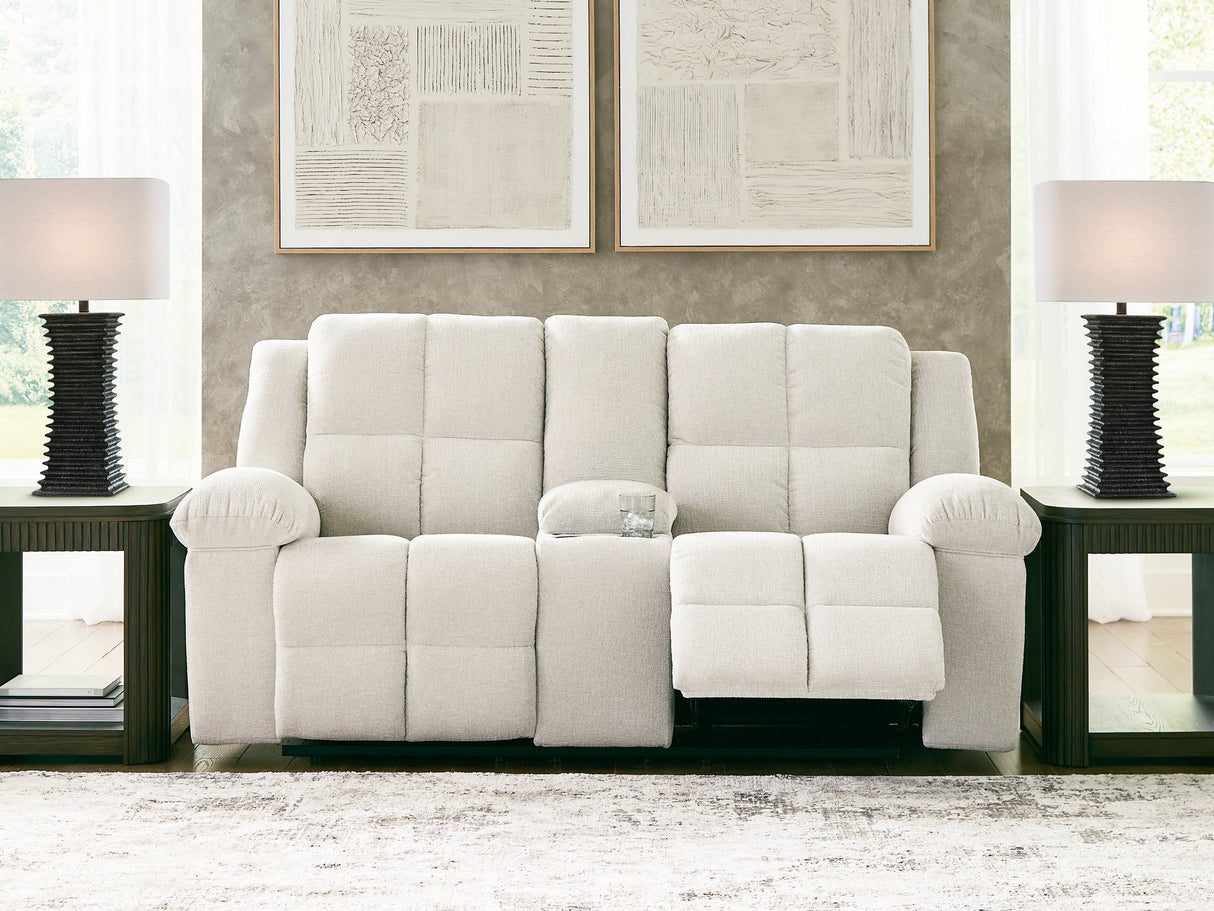Orlen Reclining Loveseat with Console - galleria furniture outlet