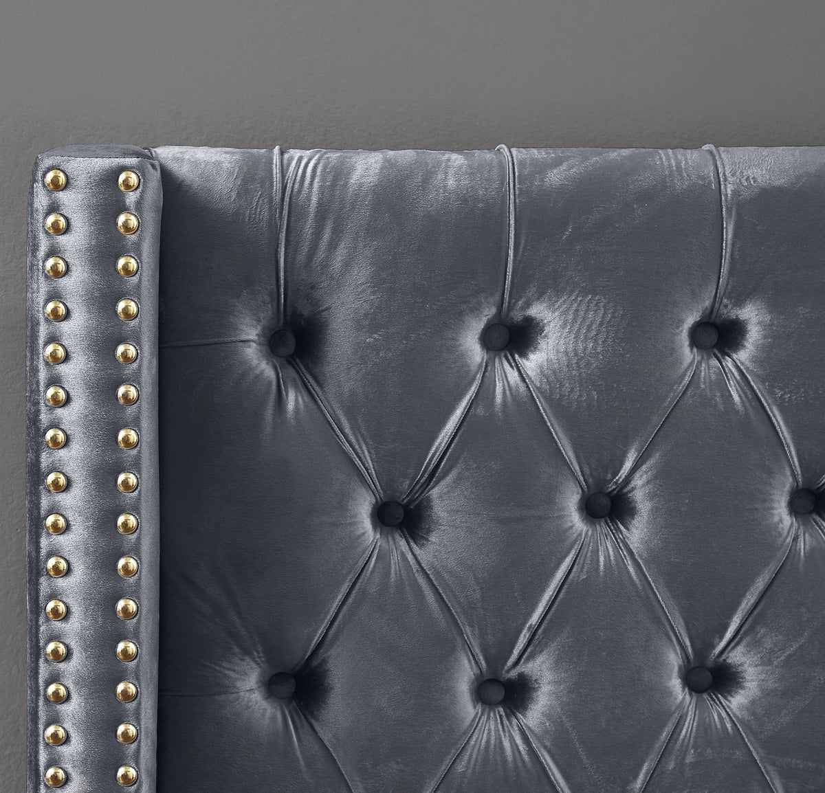 Barolo Grey Velvet Full Bed