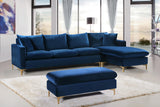 Naomi Navy Velvet 2pc. Reversible Sectional