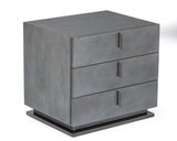 Buckley - Modern Grey & Black Stainless Steel Bed w/ Nightstands