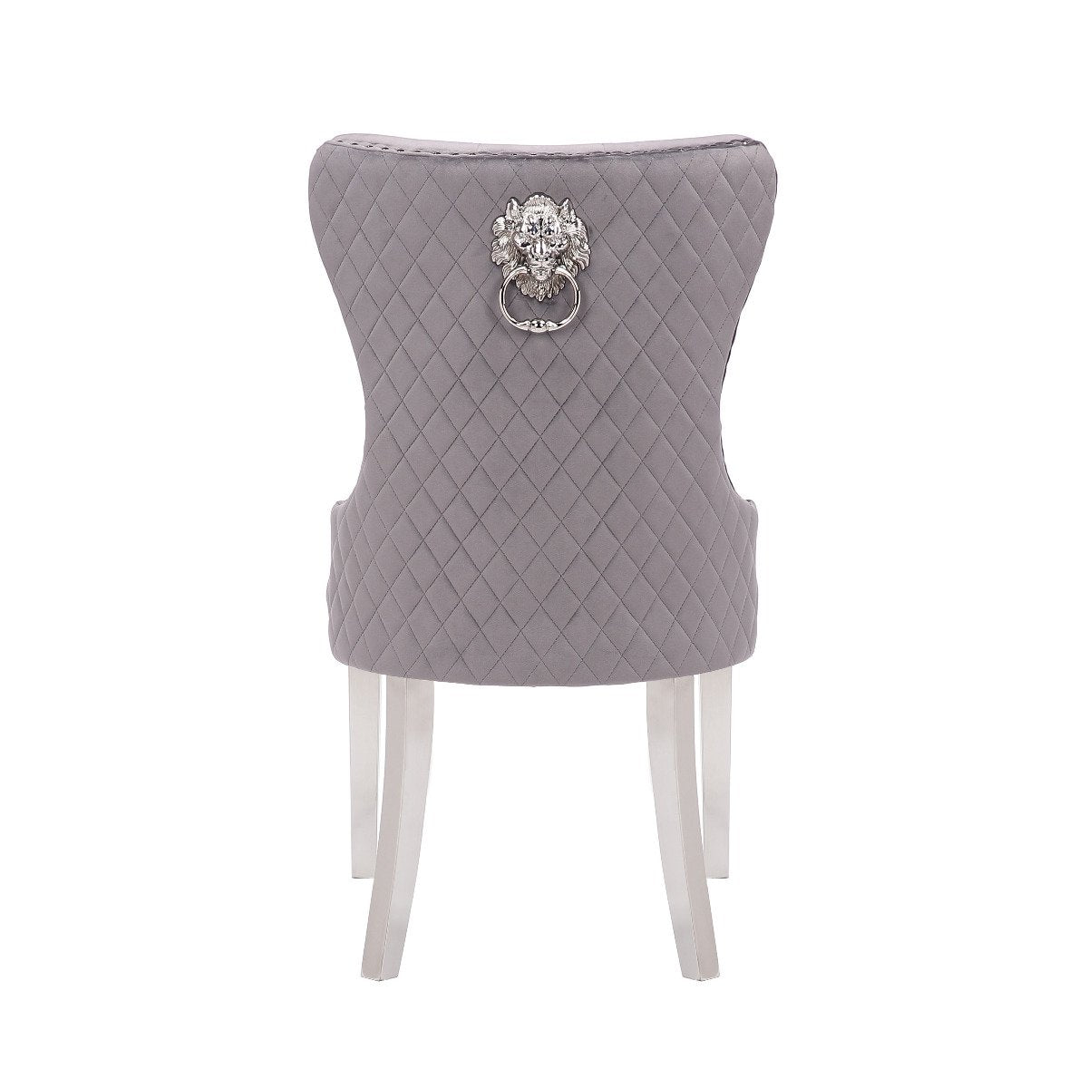 Galaxy Home Simba Stainless Steel Legs Dining Chair (Set of 2) in Grey