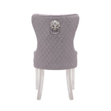 Galaxy Home Simba Stainless Steel Legs Dining Chair (Set of 2) in Grey