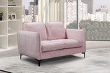 Poppy Pink Velvet Loveseat