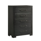 Allan Bedroom Set with 2 Nightstands in Black