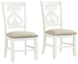 Elements International Stone Dining Chair (Set of 2) in White image