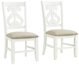 Elements International Stone Dining Chair (Set of 2) in White image