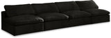 Cozy Black Velvet Cloud Modular Armless Sofa