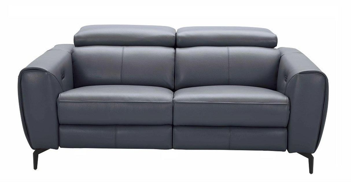 J&M Furniture Lorenzo Loveseat in Blue-Grey