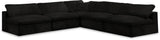 Cozy Black Velvet Cloud Modular Sectional