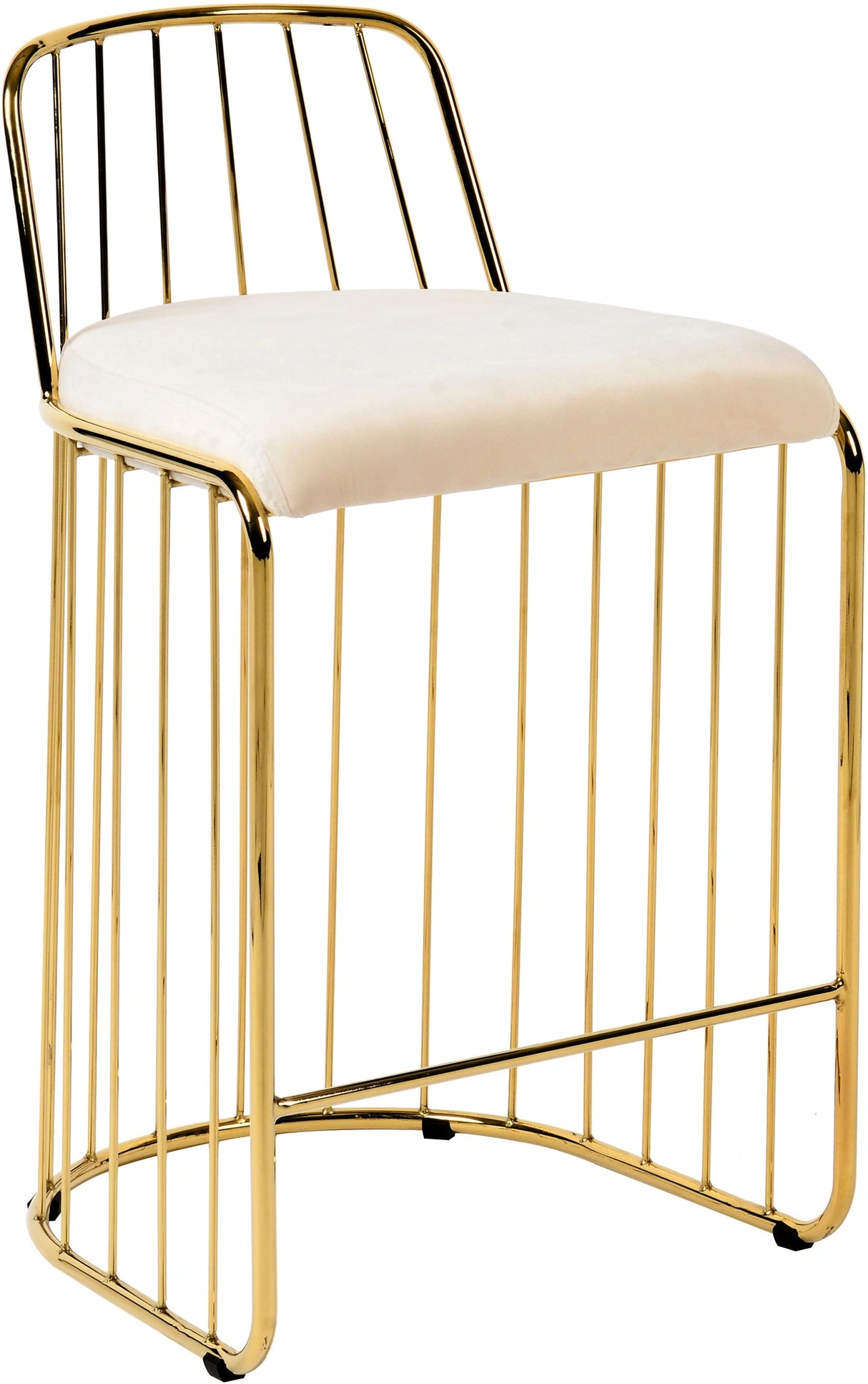 Gio Cream Velvet Stool