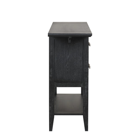 Sable Crest Drop Leaf Server-Black