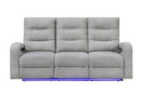 U6611 Grey 15 Power Reclining Sofa with LED
