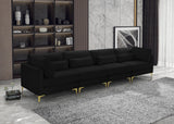 Julia Black Velvet Modular Sofa (4 Boxes)