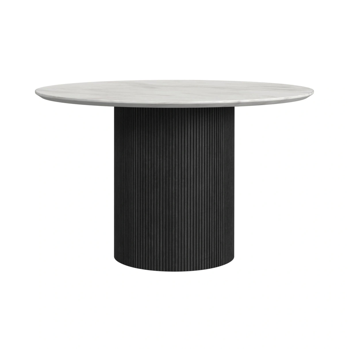 Sylvie Round Dining Table with White Faux Marble Top