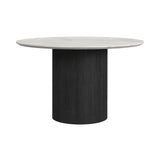 Sylvie Round Dining Table with White Faux Marble Top