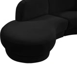 Rosa Black Velvet 3pc. Sectional (3 Boxes)