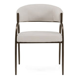 Hudson - Modern Off-White Fabric + Bronze Dining Chair