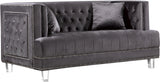 Lucas Grey Velvet Loveseat
