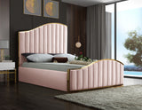 Jolie Pink Velvet King Bed (3 Boxes)