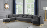 Marquis Grey Velvet Ottoman